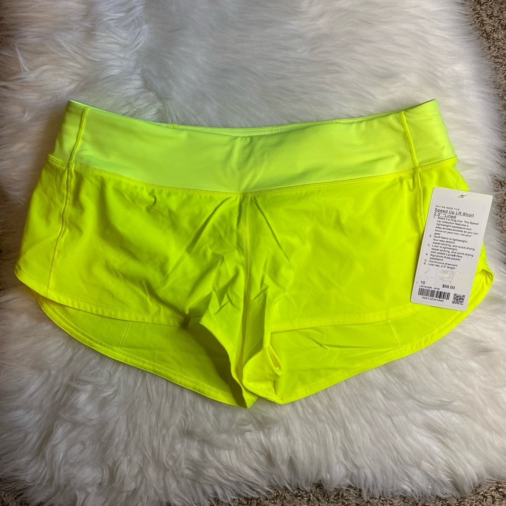Lululemon Speed Up Low Rise Short 2.5” Lined Size 10 HIYE Yellow New